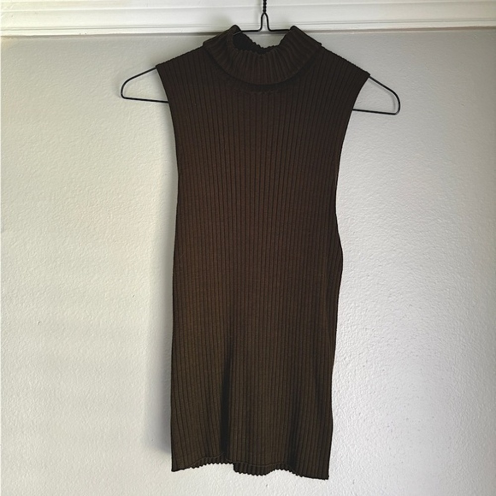 Express Deep Olive Turtleneck Ribbed Tank